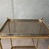 Gilded brass table and glass