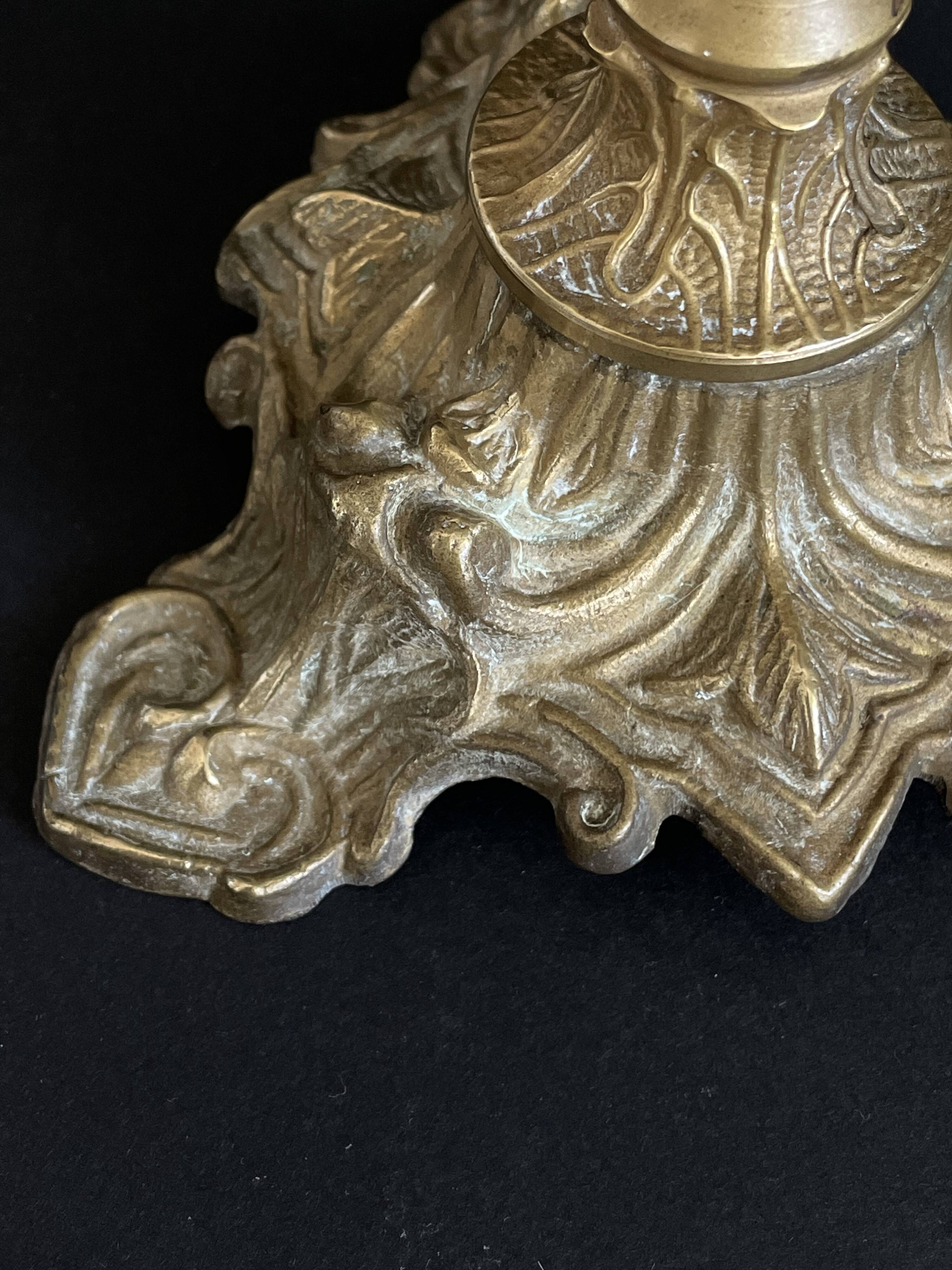 Pair of Napoleon III candelabra in brass, 19th century
