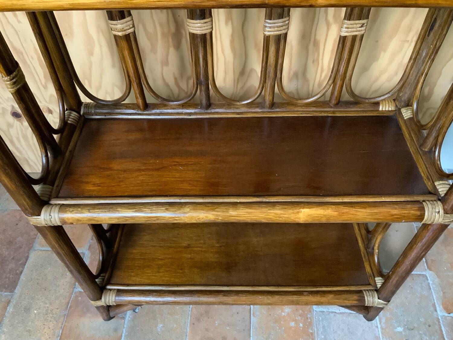 Rattan shelf