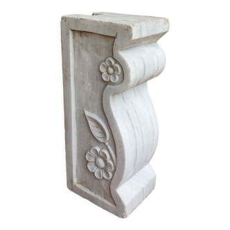 Sellette column carved in Carrara marble