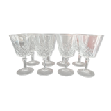 Set of 8 crystal wine glasses