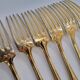 12 Table Forks in gold metal