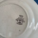 1900s Set of 6 vintage earthenware flat plates, Violetta model by Longwy