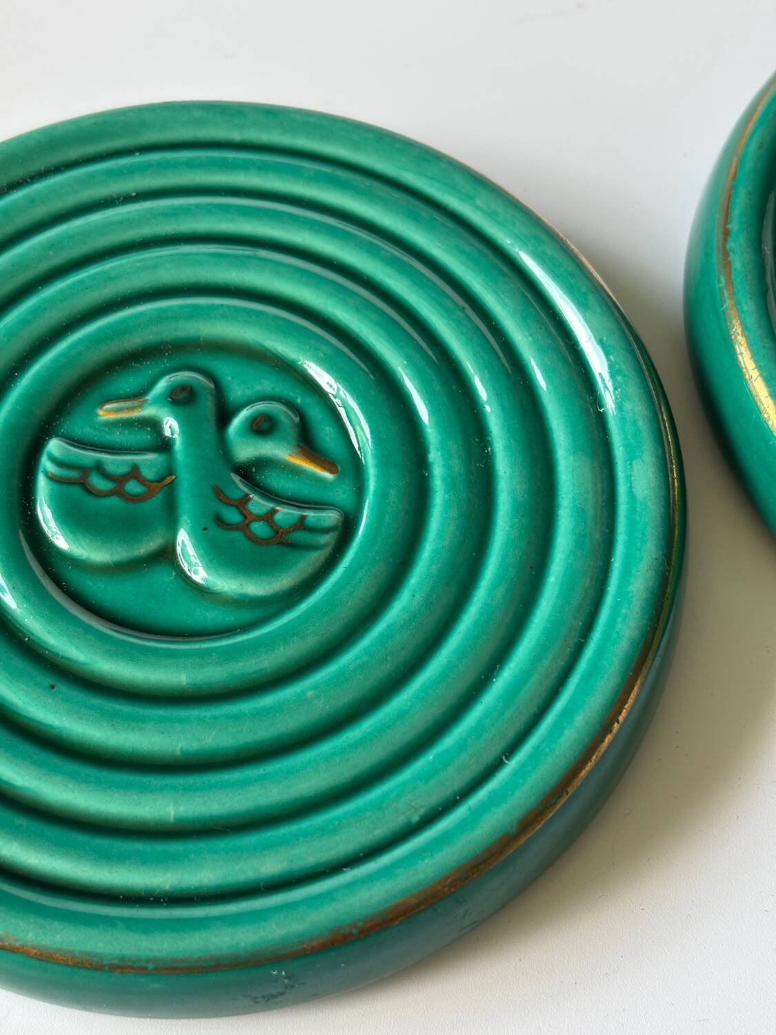 Glazed ceramic bottle coaster