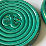 Glazed ceramic bottle coaster