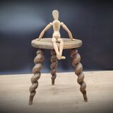 Tripod stool turned feet