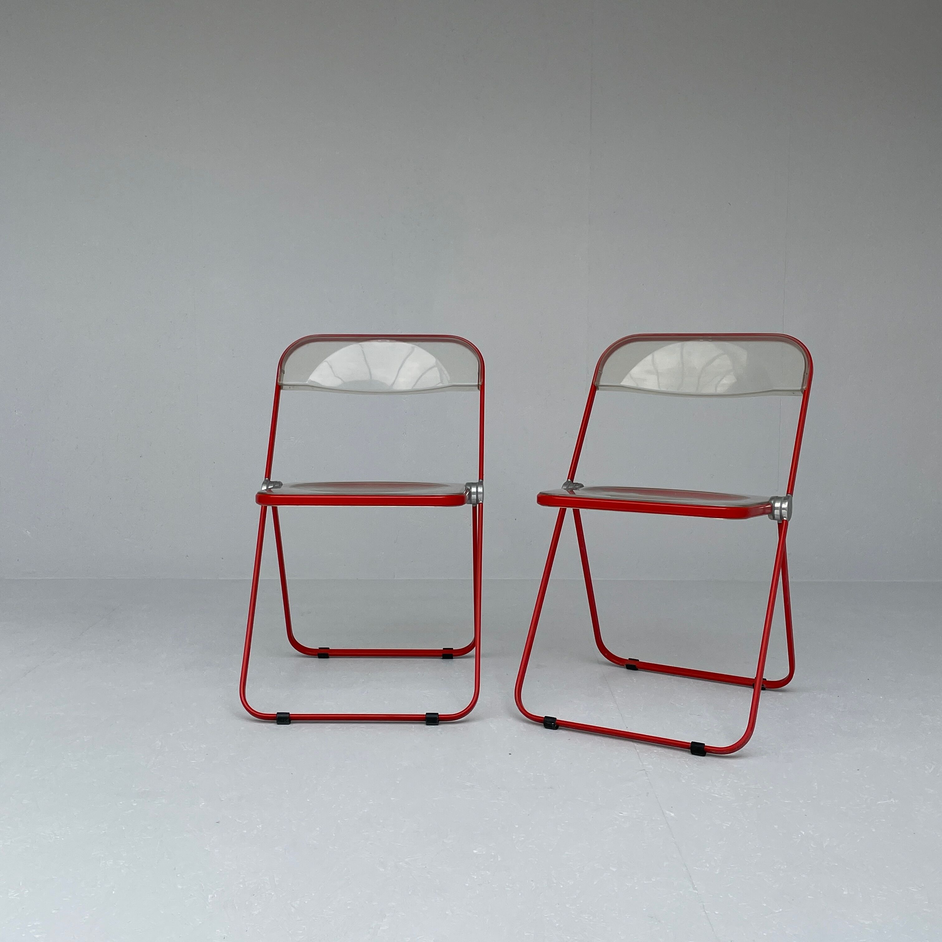Set of "Plia" Chairs by Giancarlo Piretti for Castelli, 1970's