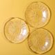 Set of 3 Vintage Kosta Boda Glass Dessert Plates / Scandinavian Leaf Design