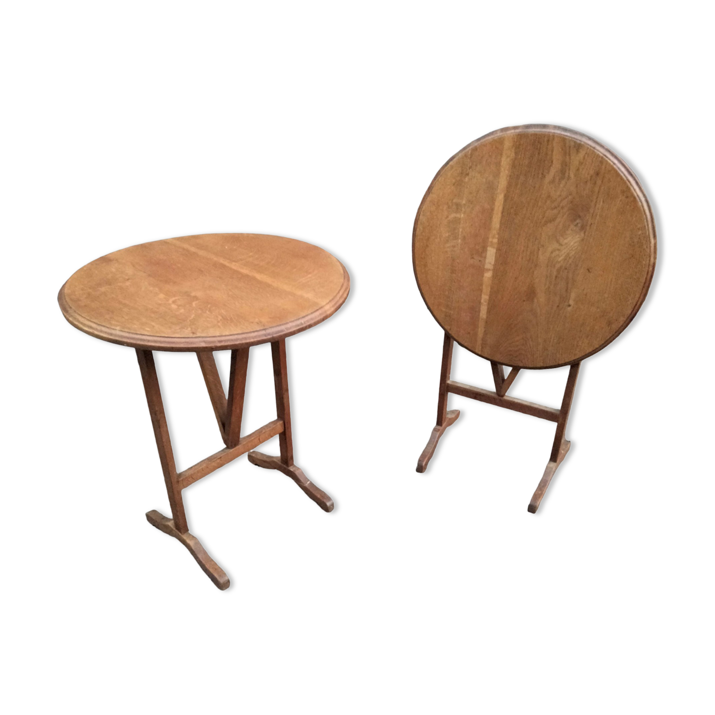 Pair of antique wooden bedside tables side table