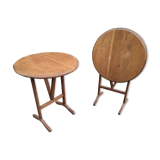 Pair of antique wooden bedside tables side table
