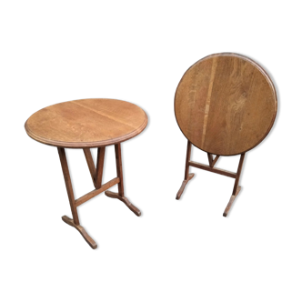 Pair of antique wooden bedside tables side table