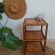 3-tier rattan and bamboo shelf from the 70s vintage