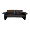 Danish black leather sofa