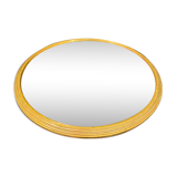 Plate center-of-table brass and old round mirror 1900