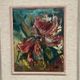 Original Swedish Oil on Panel – "Pink Flower" by Owe Wessbohn – Signed – Vintage and Framed – 69 × 51 cm (27.2" × 20.1")