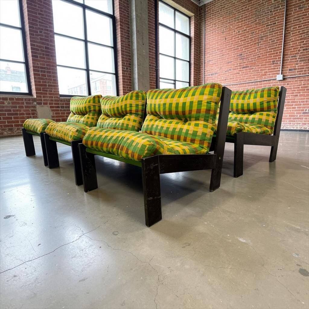 Vintage green modular lounge chair