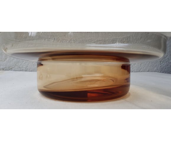 Amber glass salad bowl, 1970