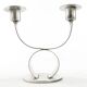 Art Deco two-arm candlestick, metal, WMF, Germany, 1930s