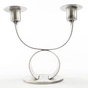 Art Deco two-arm candlestick, metal, WMF, Germany, 1930s