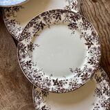 Lot de 6 assiettes à dessert anciennes en terre de fer modèle Alphand de Sa