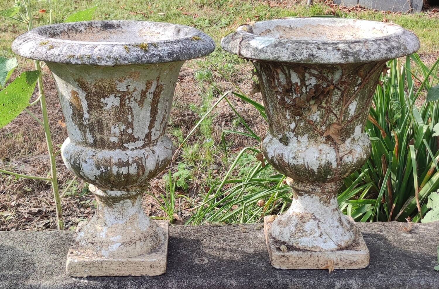 Pair of antique Medici stone vases