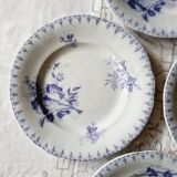 Assiette plate décor violet UC Sarreguemines Modèle Flore