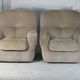 Pair of armchairs "space age". Beige corduroy velvet. France, circa 1970