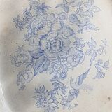 Plat faïence fleurs bleues