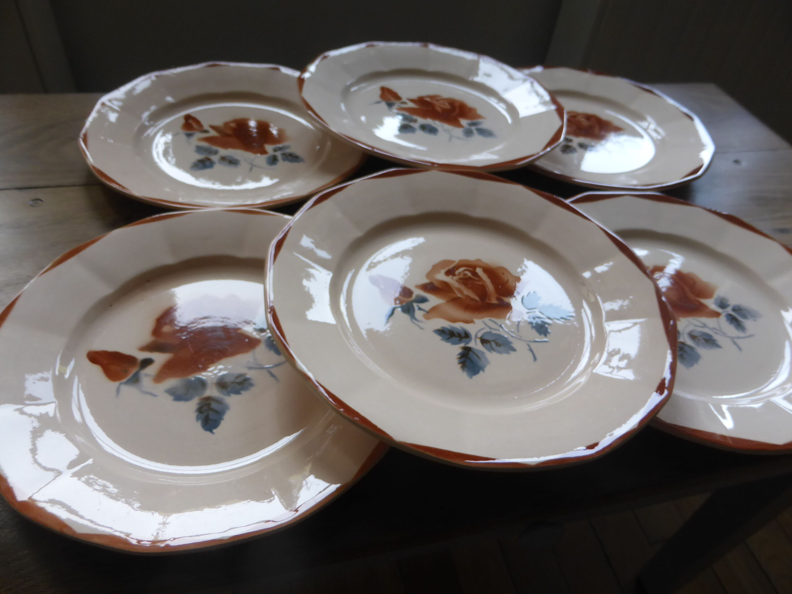 6 flat plates of Digoin Sarreguemines