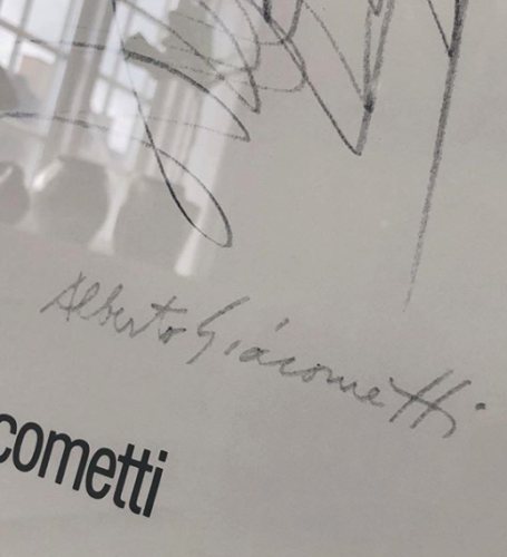 Lithograph offset of a drawing, Alberto Giacometti 1975