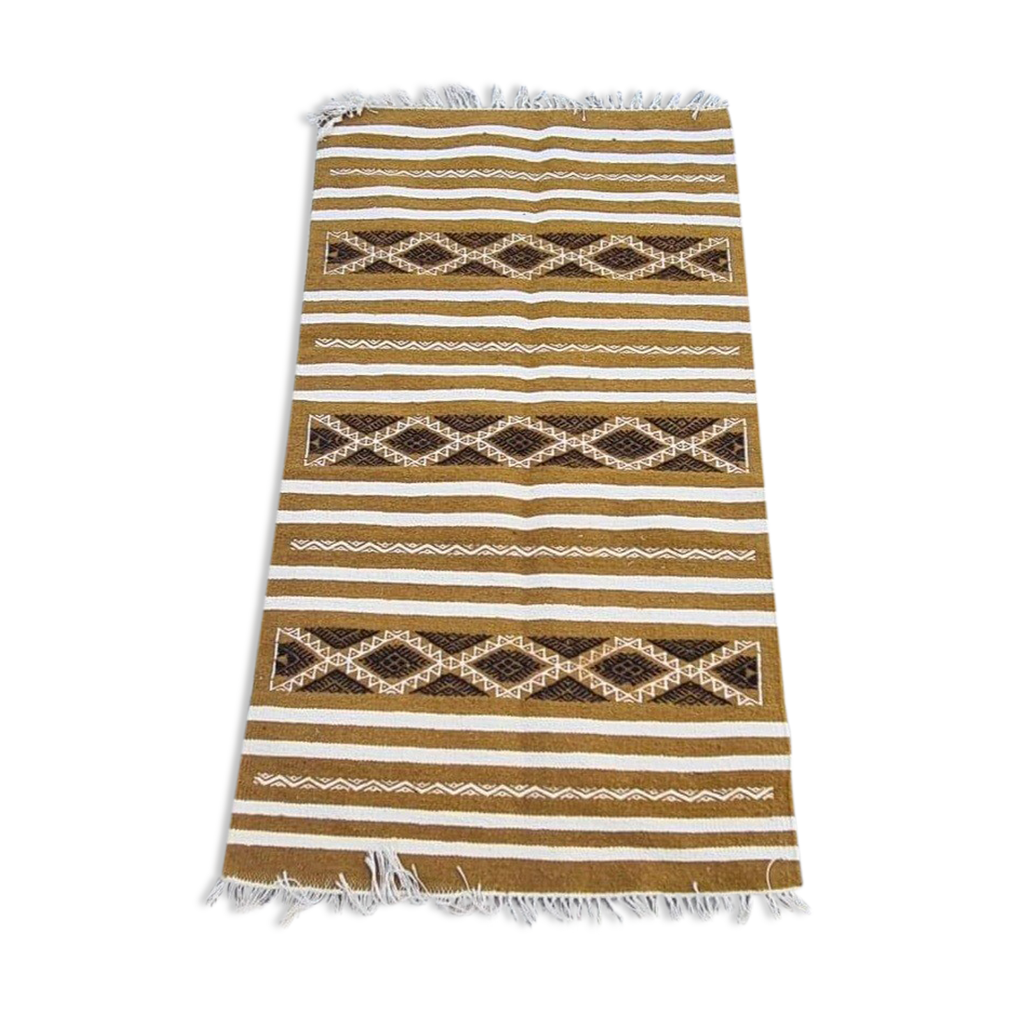 Handmade bed-down carpet made of pure wool  - 72x128cm