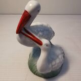 Porcelain figurine couple of storks