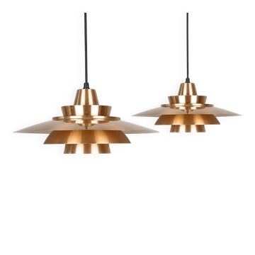Pair of 2 Danish vintage lamps Superlight by David Mogensen, 1980s
