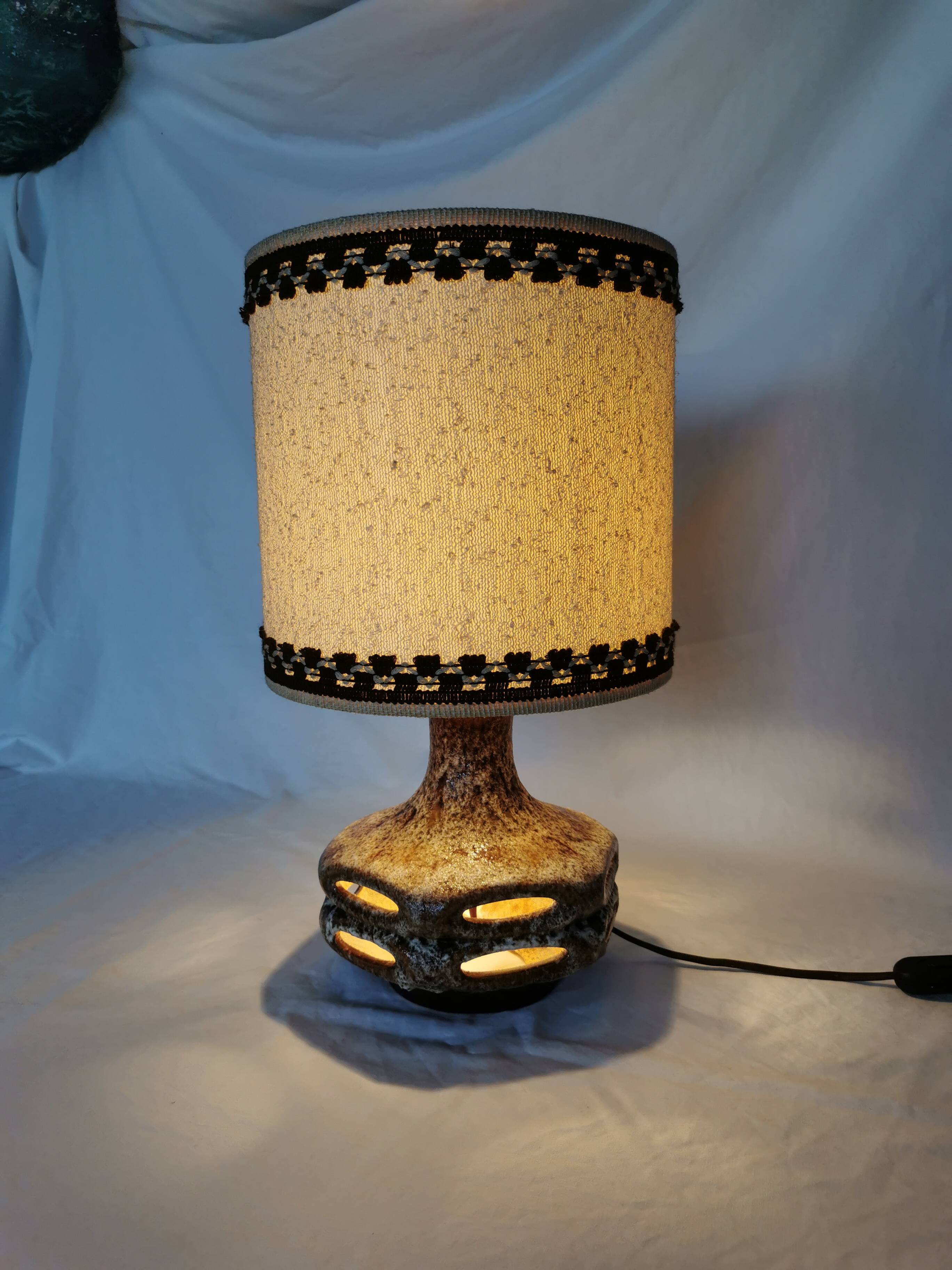 Openwork ceramic lamp, Stein Keramik, Germany, space age, 1960.