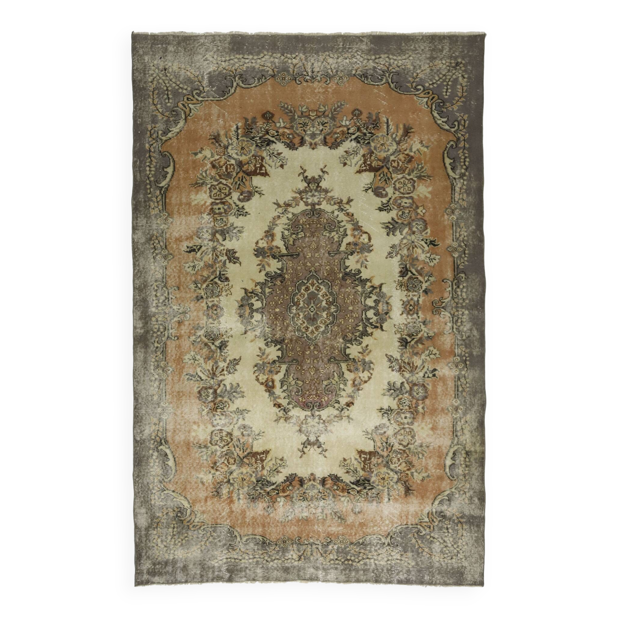 Anatolian handmade vintage rug 287 cm x 185 cm
