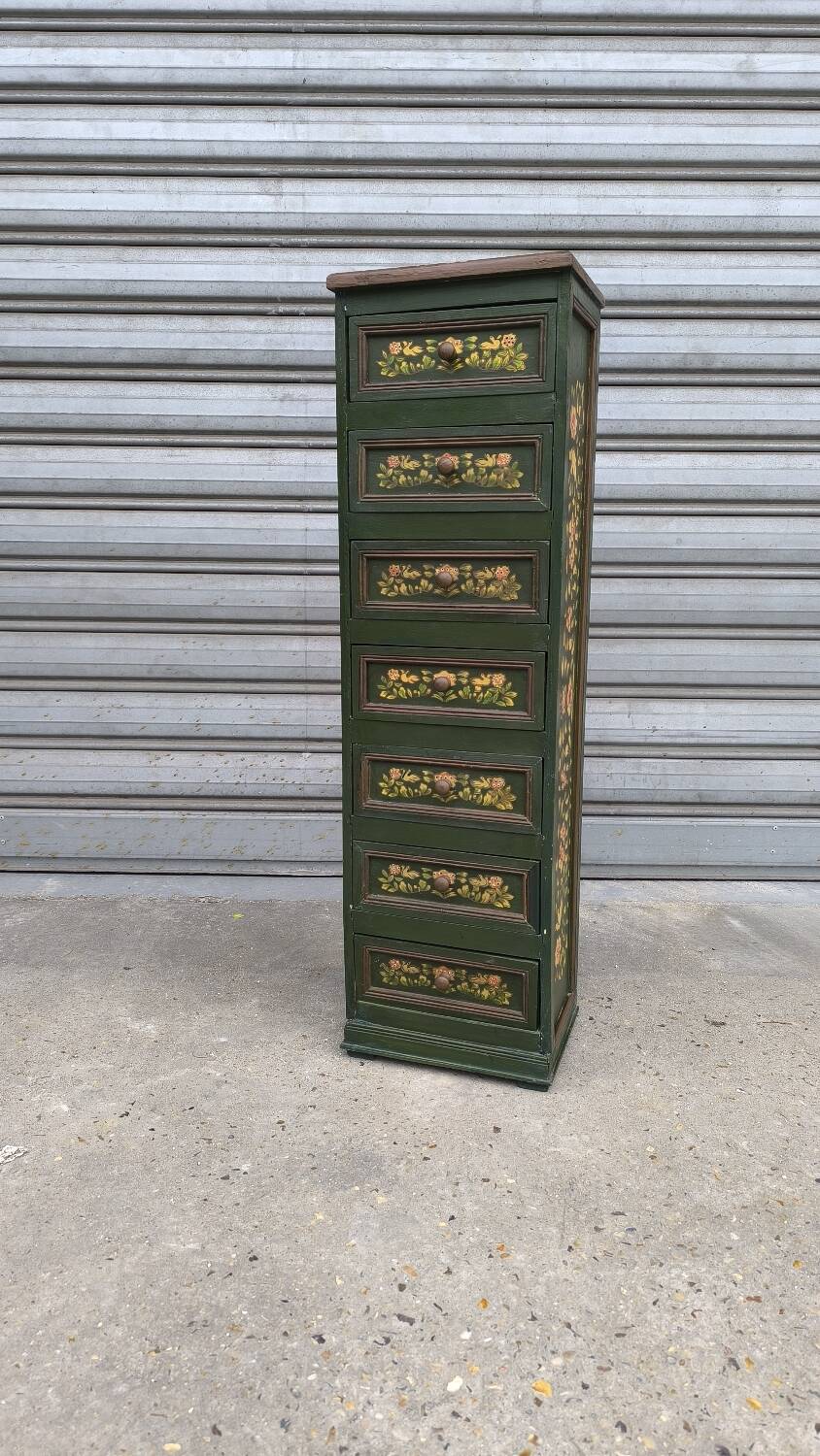 Hand-painted beechwood chest of drawers, 1950s