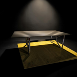 Smoked glass and chrome table design – Italian style from the 1970s.