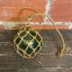 Old Fishing Floater Marine Glass + Vintage Net Rope #D6