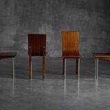 Postmodern Walnut Dining Chairs, Italy, 1980s