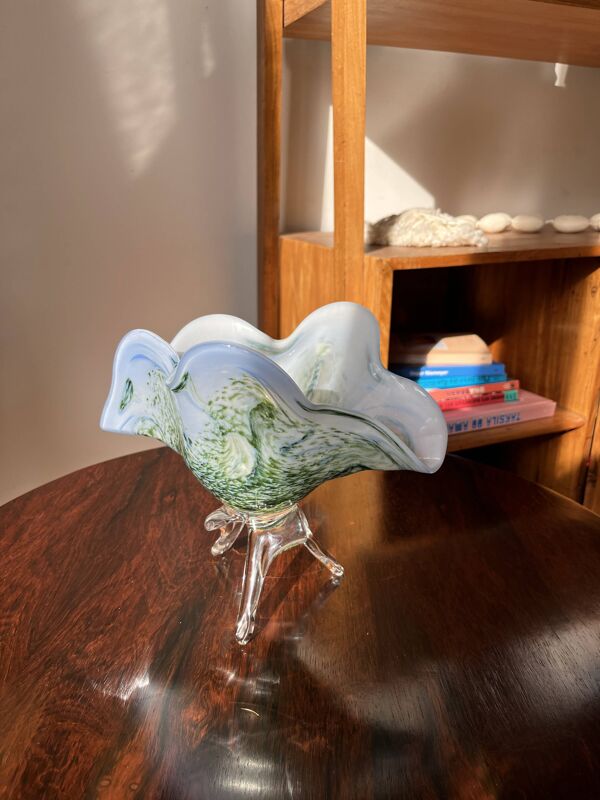 Coupe sur pieds verre de Murano rare