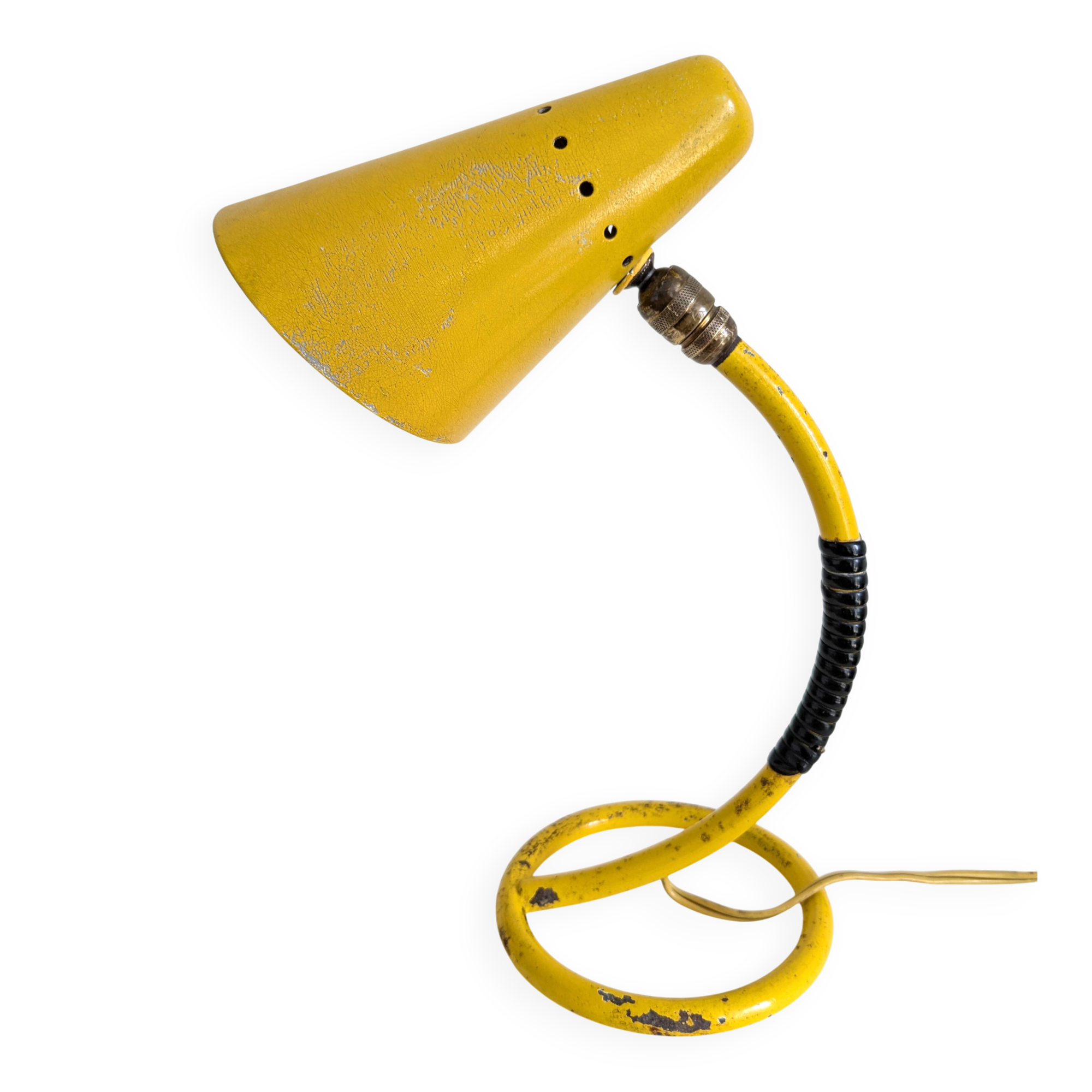 Yellow table lamps from the 1950s "scoubidou".