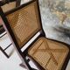 Pair of folding cane chairs