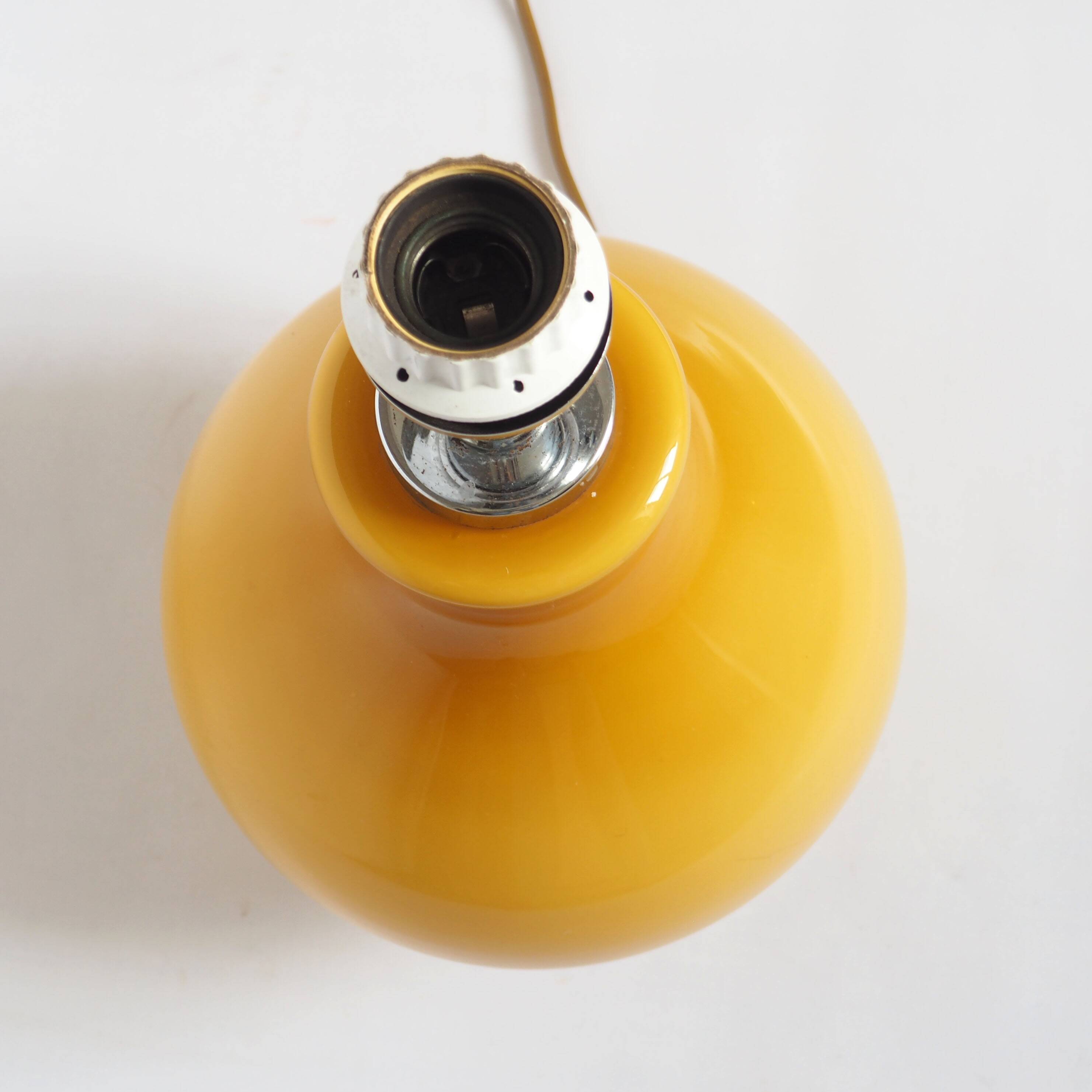 Mustard orange glass lamp base