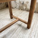 Oak farmhouse table and its two benches