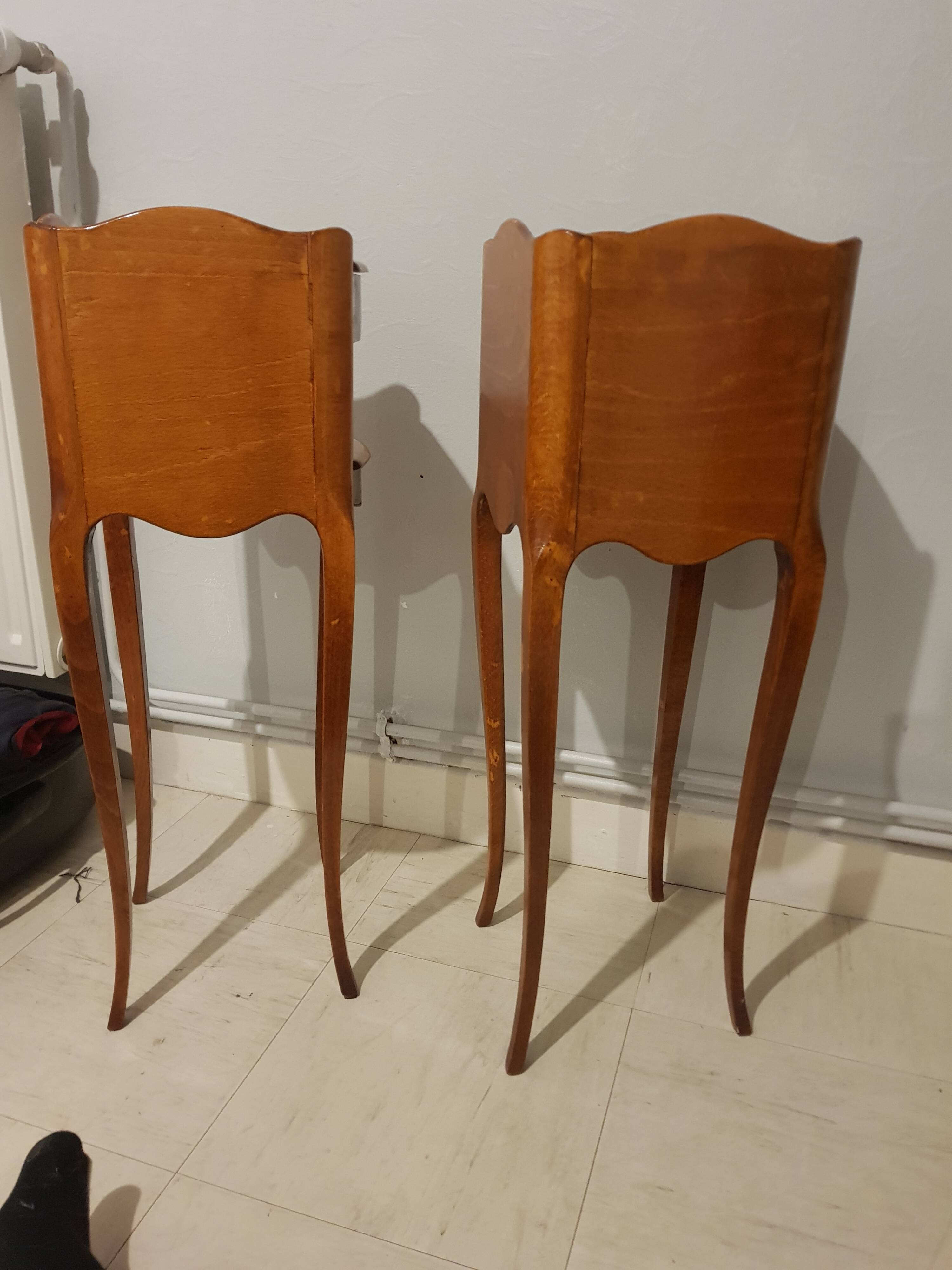 Pair of narrow bedsides Louis XV style