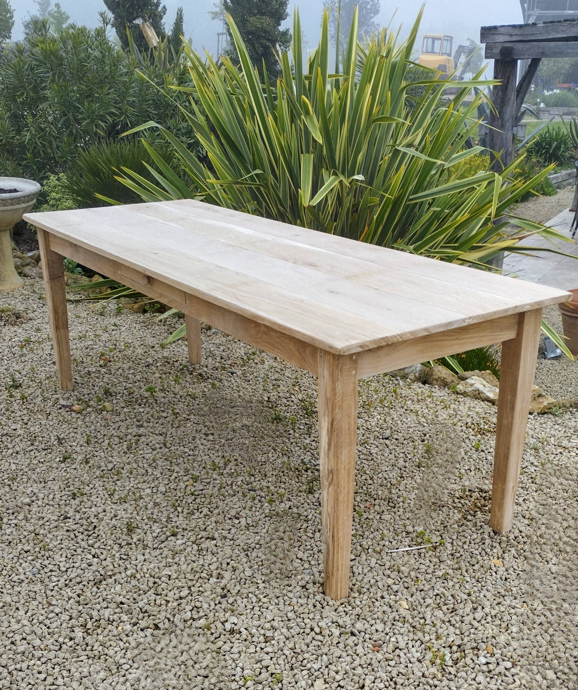 Solid oak farmhouse table 220 X 80 cm