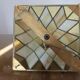 "Pyramid" lamp in mother-of-pearl, glass and brass 70s