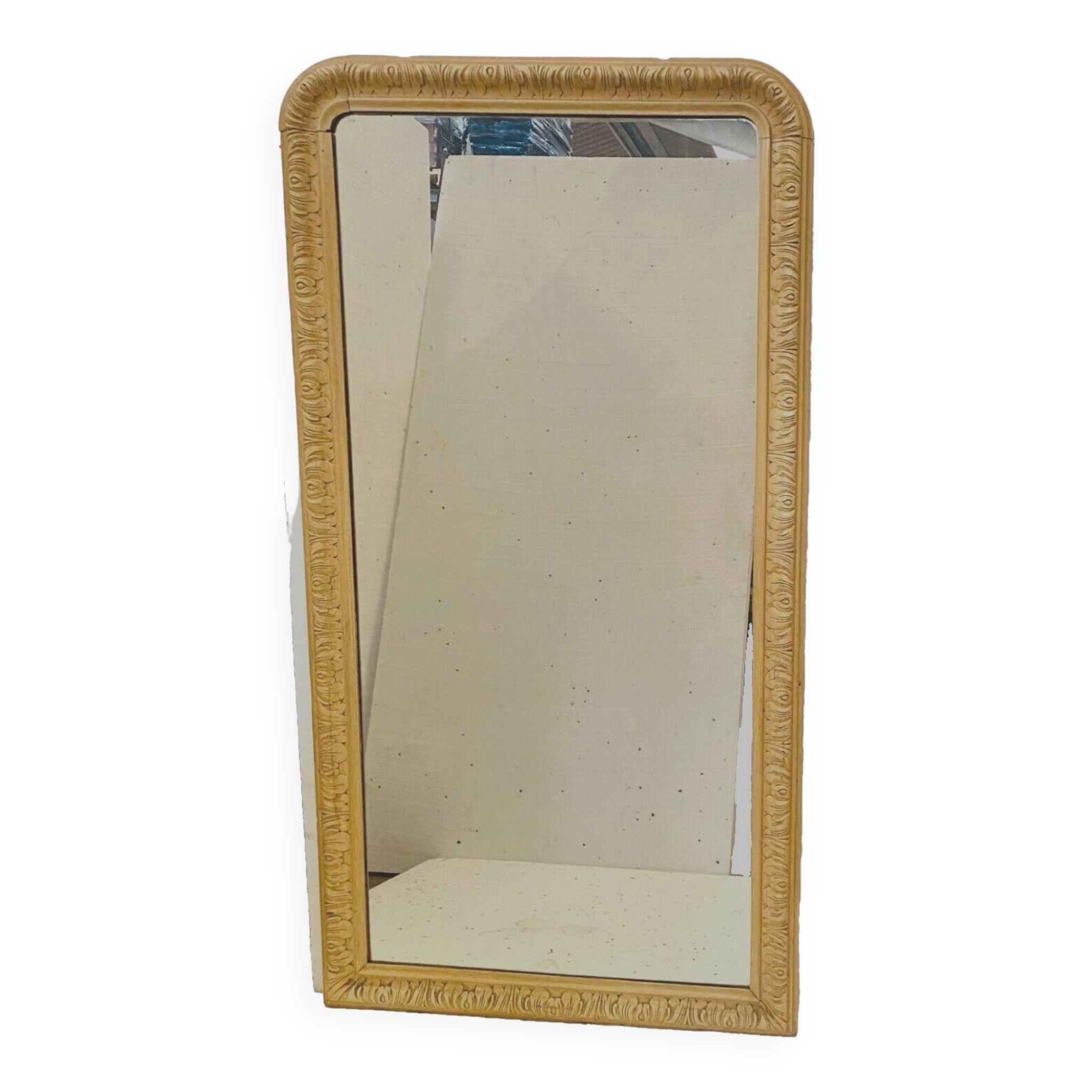 Louis Philippe mirror in wood and patinated stucco, 19th century.