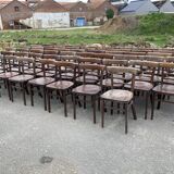 Set of 40 old beech bistro chairs