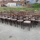Set of 40 old beech bistro chairs